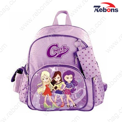 Purple Satin Lovely Backpack School Bags for Teenage Girls