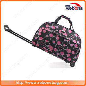 Multifunctional Oversized Allover Printed Trolley Bag Travel Bag Luggage Rolling Backpack