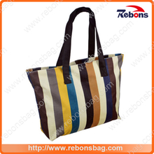 Vintage Strips Large Capacity Handbags for Shopping
