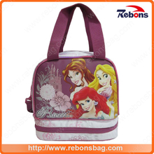 Portable Branded Princess Silk Screen School Lunch Bags
