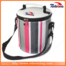 New Fashion Barrel Rainbow Printed Customized Lunch Bag Cooler Bag with Adjustable Shoulder Strap for Picninc
