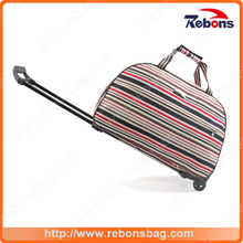 Hot Sale Fashion Dual-Use Big Capacity Trolley Bag with Horizontal Strips for Vacation