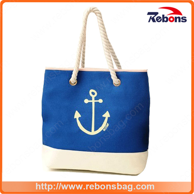 Navy Lady Canvas Shoulder Handbag Summer Beach Holiday Tote Bag Shopping Bags